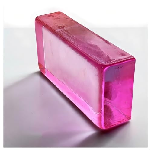 Klarer Wellenblock, Glasblöcke Glasbausteine ​​Multicolor 200x100x50mm for Raumteiler Partition Architekturdekoration(Pink) von PXAMORTEL