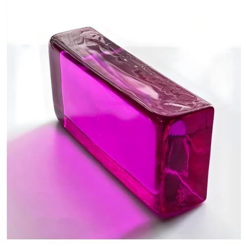 Klarer Wellenblock, Glasblöcke Glasbausteine ​​Multicolor 200x100x50mm for Raumteiler Partition Architekturdekoration(Purple) von PXAMORTEL