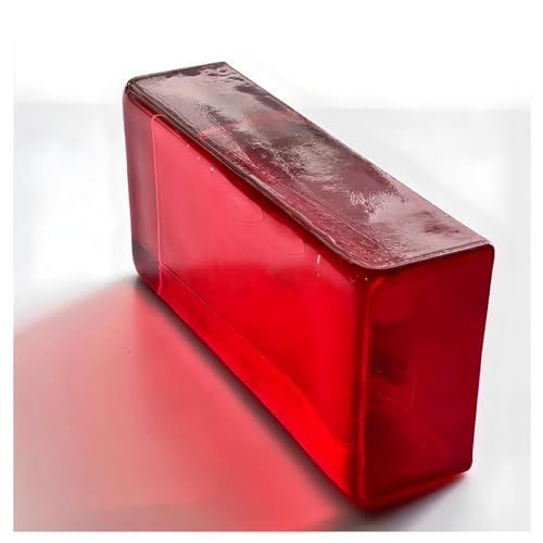Klarer Wellenblock, Glasblöcke Glasbausteine ​​Multicolor 200x100x50mm for Raumteiler Partition Architekturdekoration(Rosso) von PXAMORTEL