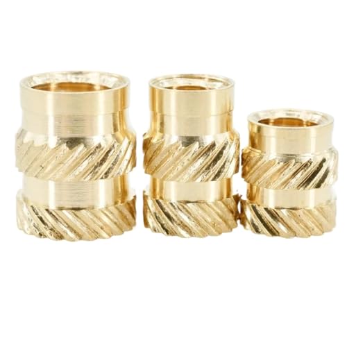 Messing-Gewindeeinsätze Rändelmuttern, Messing Hot Melt Gewindeeinsatzmutter for 3D-Druck Packung mit 250–1000 Stück mehrere Größen(1000pcs,M6x5x8) von PXAMORTEL
