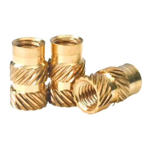 Messing-Gewindeeinsätze Rändelmuttern, Messing-Hotmelt-Einsatzmuttern M2-M6, mehrere Größen, Packung mit mehreren Mengen(30PCS,M2xL4xOD3) von PXAMORTEL