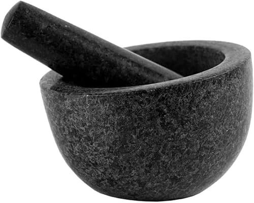 Mörser und Stößel Set, Mörser und Stößel Set Granit for Kräuter Gewürze Guacamole Pesto von PXAMORTEL