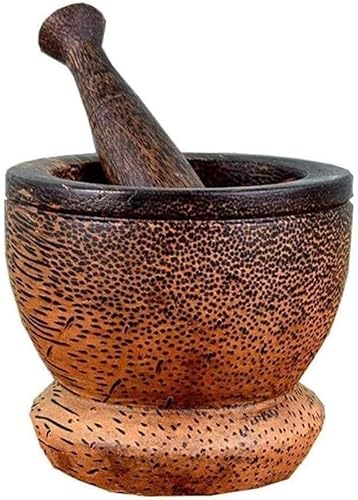 Mörser und Stößel Set, Mörser und Stößel aus Massivholz for Kräuter und Gewürze von PXAMORTEL