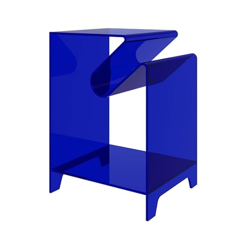 PXAMORTEL Acryl-Beistelltisch, Couchtisch, Acryl Beistelltisch mit Zeitschriftenständer Multifunktional 56x40x35 cm Multicolor(Blue) von PXAMORTEL