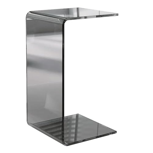 PXAMORTEL Acryl-Beistelltisch, Couchtisch, C-förmiger Beistelltisch, rechteckig, Eck-Snacktisch, Mehrfarbig, 30 x 30 x 65 cm(Smoke Grey) von PXAMORTEL