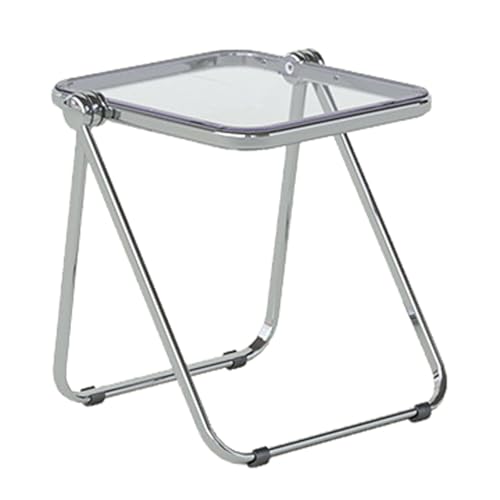 PXAMORTEL Acryl-Beistelltisch, Couchtisch, Klappbarer Tabletttisch Kunststoff Mehrfarbig 40x35cm(Clear) von PXAMORTEL