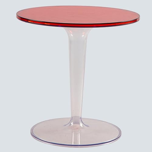 PXAMORTEL Acryl-Beistelltisch, Couchtisch, Runder Couch- und Beistelltisch aus Acryl, Mehrfarbig(Red) von PXAMORTEL