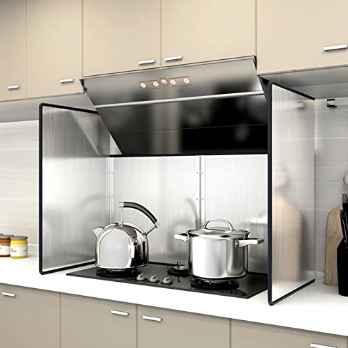 PXAMORTEL Fett-Spritzschutz für Herd, Faltbarer Spritzschutz aus Edelstahl for Herd, mehrere Größen, 2 Seiten, 3 Seiten, 4 Seiten(4 Sides 70x80x45cm) von PXAMORTEL