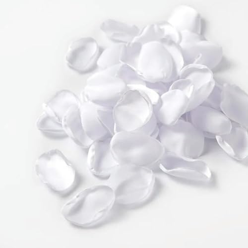PXAMORTEL Künstliche Blumen Rosenblätter, 100 Stück mehrfarbige künstliche Rosenblätter for die Hochzeit(White) von PXAMORTEL