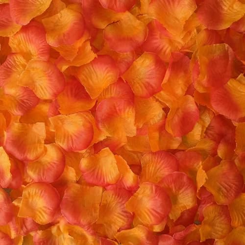 PXAMORTEL Künstliche Blumen Rosenblätter, Künstliche Rosenblätter aus Seide for Hochzeiten, Mehrfarbig, 1000/3000 Stück(Red Yellow,1000pcs) von PXAMORTEL