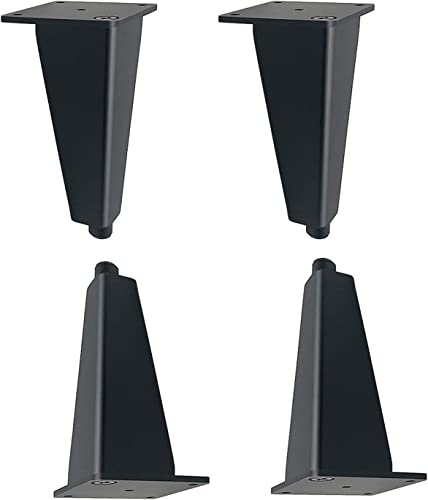 PXAMORTEL Metall-Möbelfüße, Ersatz-Sofabeine, Couchtischbeine aus Metall im Industriestil, robuste Kommodenbeine in Mattschwarz, 4er-Set, verstellbar: 1 cm(12cm/4.7in) von PXAMORTEL