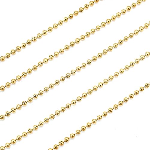 PXAMORTEL Metallkugelkette, 2 m Zinklegierung Kugelperlenkette 1,5–3,2 mm Rhodium Gold for die Schmuckherstellung DIY(Gold,1.5mm) von PXAMORTEL