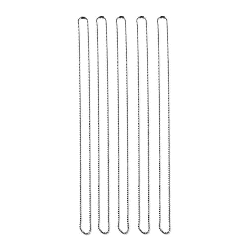PXAMORTEL Metallkugelkette, 5 Stück mehrfarbige Metall-Kugelketten 1,5–2,4 mm, 70 cm, for die Herstellung von DIY-Schmuck(Black-a,1.5mm) von PXAMORTEL