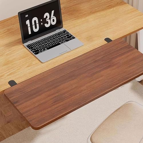 PXAMORTEL Schreibtisch-Verlängerungsablage, 90 Grad Faltbare Schreibtisch-Tastaturablage for Anklemmen an mehrfarbigen, Mehreren Größen(Teak,L 70*W 25cm) von PXAMORTEL
