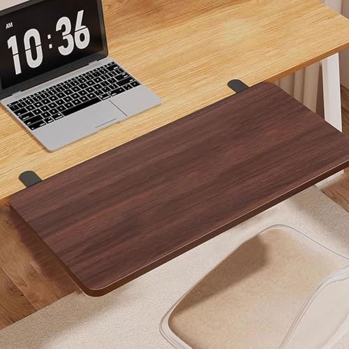 PXAMORTEL Schreibtisch-Verlängerungsablage, 90 Grad Faltbare Schreibtisch-Tastaturablage for Anklemmen an mehrfarbigen, Mehreren Größen(Walnut,L 50*W 25cm) von PXAMORTEL