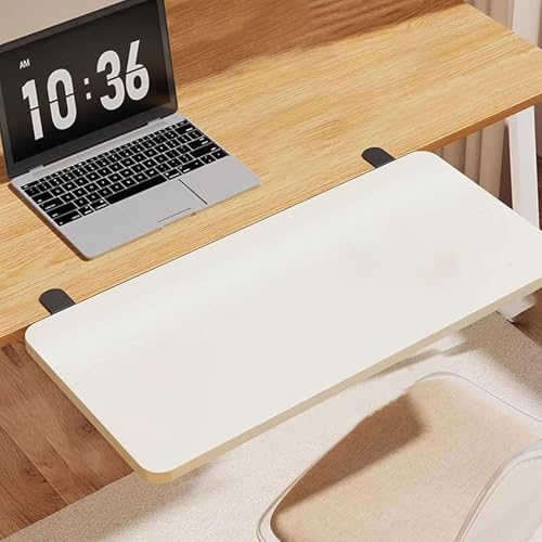 PXAMORTEL Schreibtisch-Verlängerungsablage, 90 Grad Faltbare Schreibtisch-Tastaturablage for Anklemmen an mehrfarbigen, Mehreren Größen(White,L 70*W 20cm) von PXAMORTEL