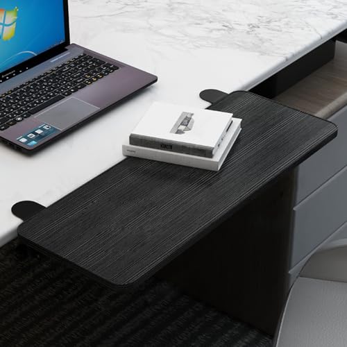 PXAMORTEL Schreibtisch-Verlängerungsablage, Desktop Clamp auf Tastatur Tablett Faltbare Keine Bohrer Armlehne Regal Multicolor Mehrere Größen(Black,L 52*W 25cm) von PXAMORTEL