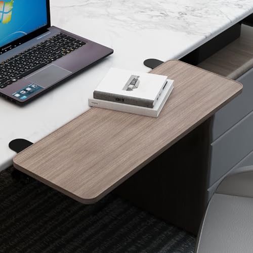 PXAMORTEL Schreibtisch-Verlängerungsablage, Desktop Clamp auf Tastatur Tablett Faltbare Keine Bohrer Armlehne Regal Multicolor Mehrere Größen(Brown,L 75*W 25cm) von PXAMORTEL