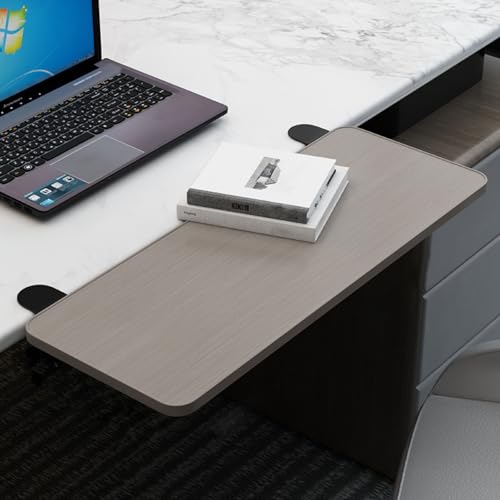 PXAMORTEL Schreibtisch-Verlängerungsablage, Desktop Clamp auf Tastatur Tablett Faltbare Keine Bohrer Armlehne Regal Multicolor Mehrere Größen(Dark Gray,L 52*W 25cm) von PXAMORTEL