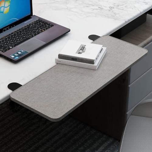 PXAMORTEL Schreibtisch-Verlängerungsablage, Desktop Clamp auf Tastatur Tablett Faltbare Keine Bohrer Armlehne Regal Multicolor Mehrere Größen(Light Gray,L 52*W 25cm) von PXAMORTEL
