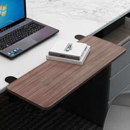 PXAMORTEL Schreibtisch-Verlängerungsablage, Desktop Clamp auf Tastatur Tablett Faltbare Keine Bohrer Armlehne Regal Multicolor Mehrere Größen(Walnut,L 65*W 25m) von PXAMORTEL