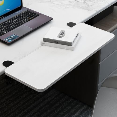 PXAMORTEL Schreibtisch-Verlängerungsablage, Desktop Clamp auf Tastatur Tablett Faltbare Keine Bohrer Armlehne Regal Multicolor Mehrere Größen(White,L 65*W 25m) von PXAMORTEL