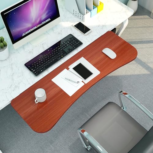 PXAMORTEL Schreibtisch-Verlängerungsablage, Faltbare Klemm-Tastatur-Schreibtisch-Extender-Ablage ohne Bohren, Mehrfarbig, 55–75 cm x 25 cm(Brown,L 55*W 25cm) von PXAMORTEL