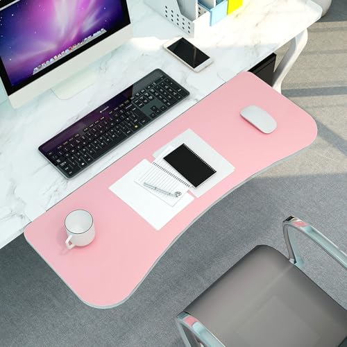 PXAMORTEL Schreibtisch-Verlängerungsablage, Faltbare Klemm-Tastatur-Schreibtisch-Extender-Ablage ohne Bohren, Mehrfarbig, 55–75 cm x 25 cm(Pink,L 75*W 25cm) von PXAMORTEL