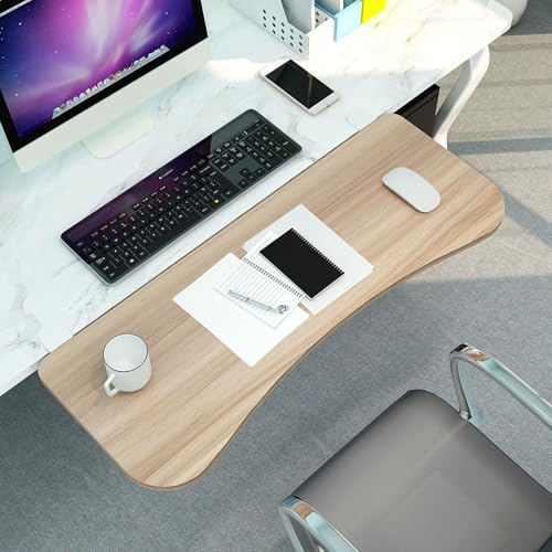 PXAMORTEL Schreibtisch-Verlängerungsablage, Faltbare Klemm-Tastatur-Schreibtisch-Extender-Ablage ohne Bohren, Mehrfarbig, 55–75 cm x 25 cm(Walnut,L 75*W 25cm) von PXAMORTEL