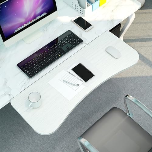 PXAMORTEL Schreibtisch-Verlängerungsablage, Faltbare Klemm-Tastatur-Schreibtisch-Extender-Ablage ohne Bohren, Mehrfarbig, 55–75 cm x 25 cm(White,L 65*W 25m) von PXAMORTEL