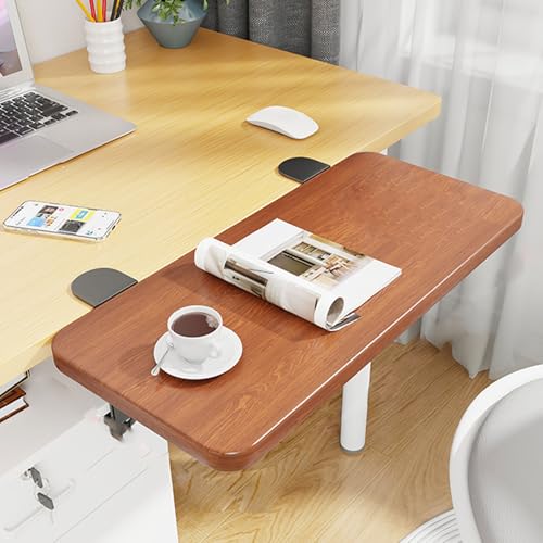 PXAMORTEL Schreibtisch-Verlängerungsablage, Faltbare Klemme auf Schreibtisch Extender Tastatur Armlehne Tablett Multicolor Mehrere Größen(Teak,L 50*W 20cm) von PXAMORTEL
