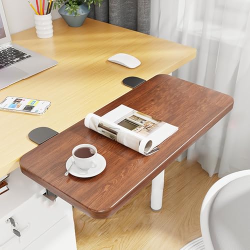 PXAMORTEL Schreibtisch-Verlängerungsablage, Faltbare Klemme auf Schreibtisch Extender Tastatur Armlehne Tablett Multicolor Mehrere Größen(Walnut,L 40*W 20cm) von PXAMORTEL