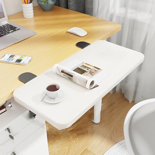 PXAMORTEL Schreibtisch-Verlängerungsablage, Faltbare Klemme auf Schreibtisch Extender Tastatur Armlehne Tablett Multicolor Mehrere Größen(White,L 50*W 20cm) von PXAMORTEL