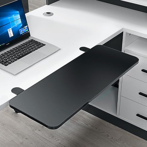 PXAMORTEL Schreibtisch-Verlängerungsablage, Faltbare Klemme auf Schreibtisch-Verlängerungsplatte for Tastatur und Armlehne, Mehrfarbig, mehrere Größen(Black-Square,L 52*W 24cm) von PXAMORTEL