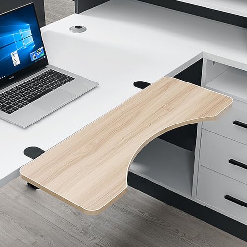 PXAMORTEL Schreibtisch-Verlängerungsablage, Faltbare Klemme auf Schreibtisch-Verlängerungsplatte for Tastatur und Armlehne, Mehrfarbig, mehrere Größen(Walnut-arc,L 75*W 24cm) von PXAMORTEL