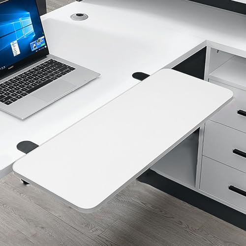 PXAMORTEL Schreibtisch-Verlängerungsablage, Faltbare Klemme auf Schreibtisch-Verlängerungsplatte for Tastatur und Armlehne, Mehrfarbig, mehrere Größen(White-Square,L 65*W 24m) von PXAMORTEL