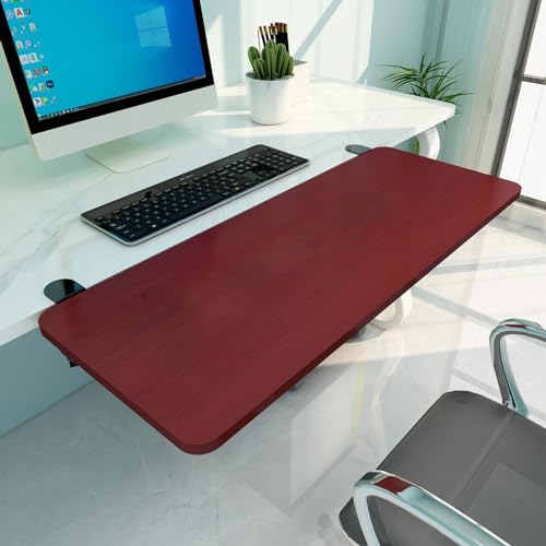 PXAMORTEL Schreibtisch-Verlängerungsablage, Faltbare Schreibtisch-Verlängerungsablage, kein Bohren, leicht zu reinigen, Mehrfarbig, mehrere Größen, for Zuhause und Büro(Brown,52 * 25cm) von PXAMORTEL
