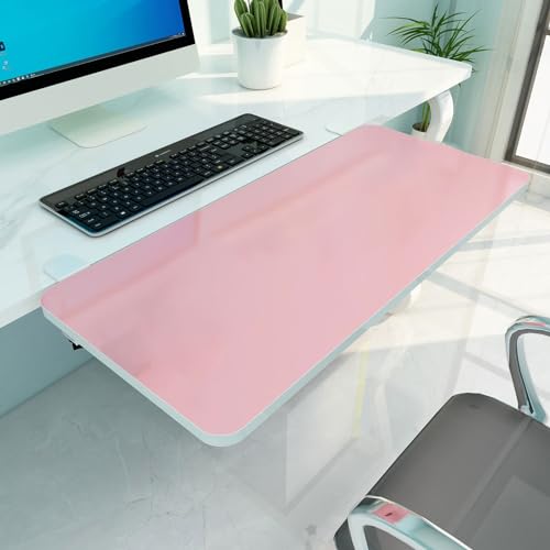 PXAMORTEL Schreibtisch-Verlängerungsablage, Faltbare Schreibtisch-Verlängerungsablage, kein Bohren, leicht zu reinigen, Mehrfarbig, mehrere Größen, for Zuhause und Büro(Pink,52 * 25cm) von PXAMORTEL