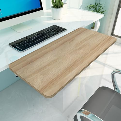 PXAMORTEL Schreibtisch-Verlängerungsablage, Faltbare Schreibtisch-Verlängerungsablage, kein Bohren, leicht zu reinigen, Mehrfarbig, mehrere Größen, for Zuhause und Büro(Walnut,52 * 25cm) von PXAMORTEL