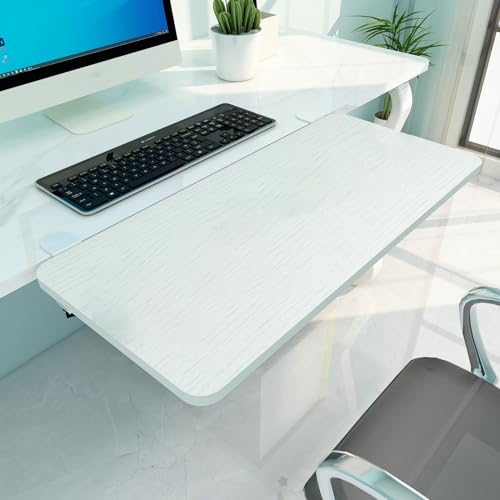 PXAMORTEL Schreibtisch-Verlängerungsablage, Faltbare Schreibtisch-Verlängerungsablage, kein Bohren, leicht zu reinigen, Mehrfarbig, mehrere Größen, for Zuhause und Büro(White,65 * 25cm) von PXAMORTEL