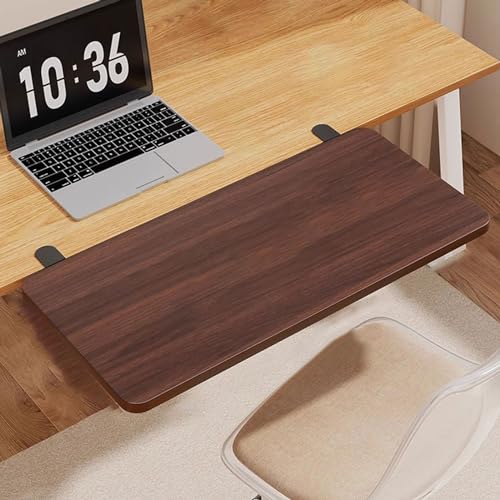 PXAMORTEL Schreibtisch-Verlängerungsablage, Faltbares Schreibtisch-Extender-Tablett, Keine Bohrinstallation, Mehrfarbig, 40–70 x 20–25 cm(Walnut Color,70 * 20cm) von PXAMORTEL