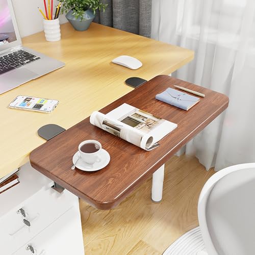 PXAMORTEL Schreibtisch-Verlängerungsablage, Klemmbare Schreibtisch-Verlängerung, Tablett, Tastatur-Armlehne, Mehrfarbig, mehrere Größen(Walnut,L 70*W 20cm) von PXAMORTEL