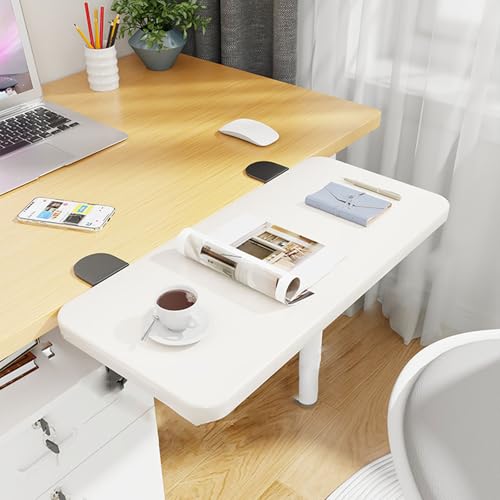 PXAMORTEL Schreibtisch-Verlängerungsablage, Klemmbare Schreibtisch-Verlängerung, Tablett, Tastatur-Armlehne, Mehrfarbig, mehrere Größen(White,L 60*W 20cm) von PXAMORTEL