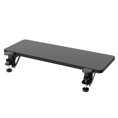 PXAMORTEL Schreibtisch-Verlängerungsablage, Klemmbares Schreibtisch-Verlängerungstablett, faltbar, stanzfreie Armlehnenstütze, Mehrfarbig, mehrere Größen(Black,L 64*W 24m) von PXAMORTEL