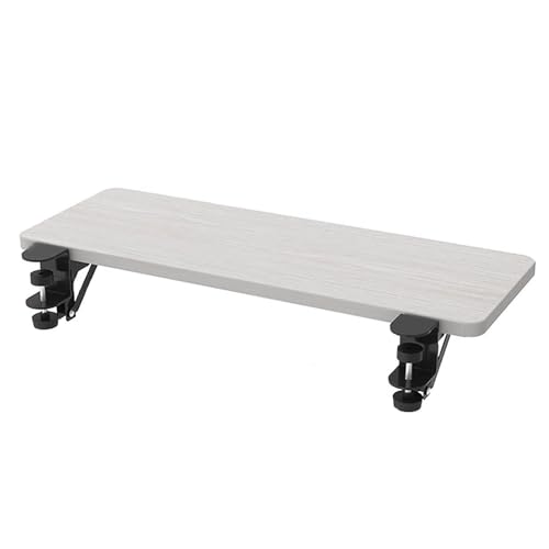 PXAMORTEL Schreibtisch-Verlängerungsablage, Klemmbares Schreibtisch-Verlängerungstablett, faltbar, stanzfreie Armlehnenstütze, Mehrfarbig, mehrere Größen(White B,L 55*W 24cm) von PXAMORTEL