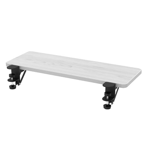 PXAMORTEL Schreibtisch-Verlängerungsablage, Klemmbares Schreibtisch-Verlängerungstablett, faltbar, stanzfreie Armlehnenstütze, Mehrfarbig, mehrere Größen(White a,L 55*W 24cm) von PXAMORTEL