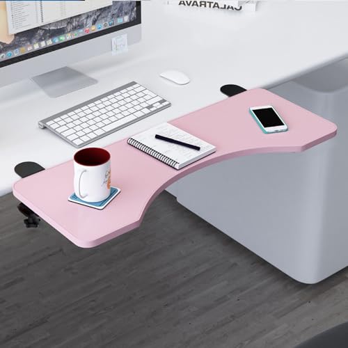 PXAMORTEL Schreibtisch-Verlängerungsablage, Klemme auf Tastatur Schreibtisch Verlängerung Tablett faltbar Multicolor mehrere Größen(Pink,L 52*W 25cm) von PXAMORTEL