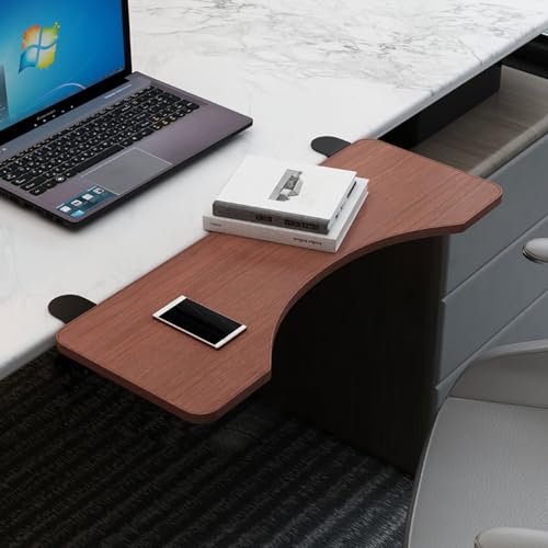 PXAMORTEL Schreibtisch-Verlängerungsablage, Klemme auf Tastatur Schreibtisch Verlängerung Tablett faltbar Multicolor mehrere Größen(Teak,L 65*W 25m) von PXAMORTEL