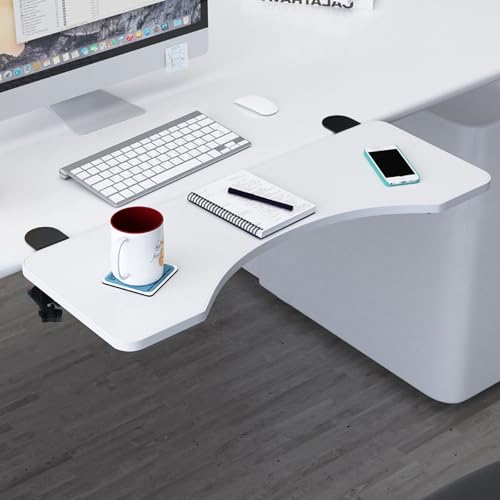 PXAMORTEL Schreibtisch-Verlängerungsablage, Klemme auf Tastatur Schreibtisch Verlängerung Tablett faltbar Multicolor mehrere Größen(White,L 52*W 25cm) von PXAMORTEL