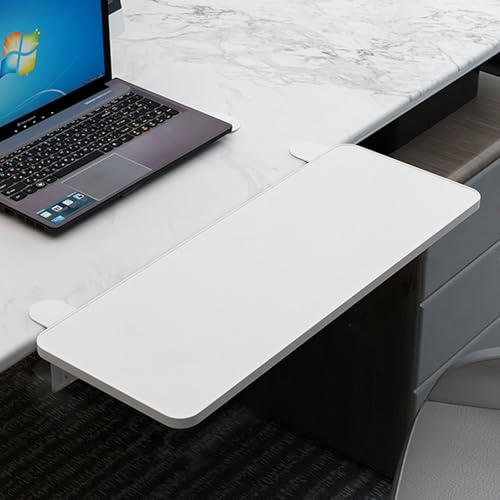PXAMORTEL Schreibtisch-Verlängerungsablage, Klemmen Sie auf Faltbare Schreibtisch-Erweiterungs-Tastatur-Ablage Multicolor mehrere Größen(White,L 60*W 20cm) von PXAMORTEL